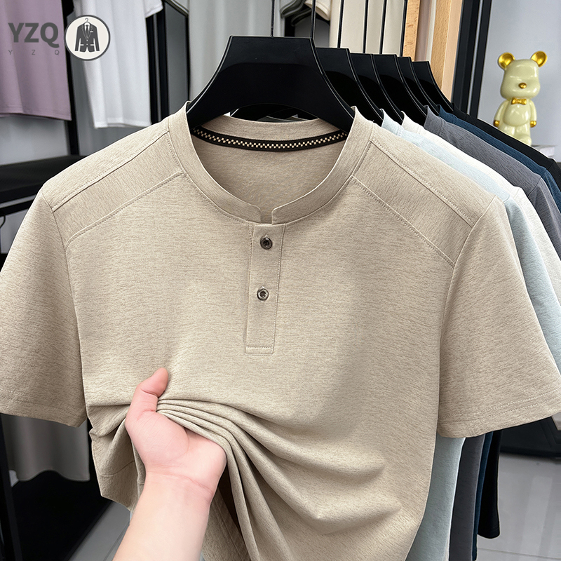 Mens Fashion Casual 2026 - 2026 Fashion Men's Henley Neck Tee