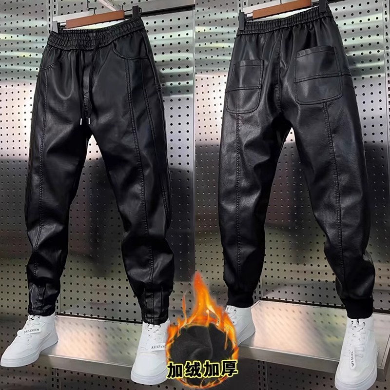 Jogger Sweatpants Men - Leather Pants Men's Hip Hop Harem