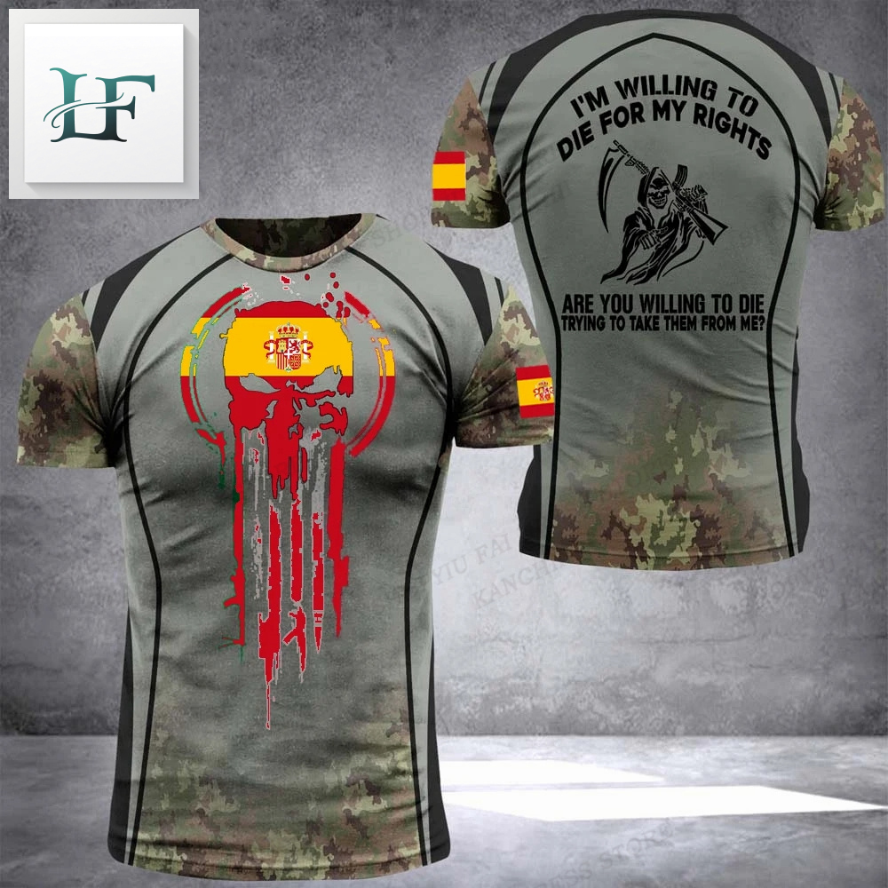 Mens Fashion Dress Shirts - New Fashion Spanish Army Men's T-Shirt