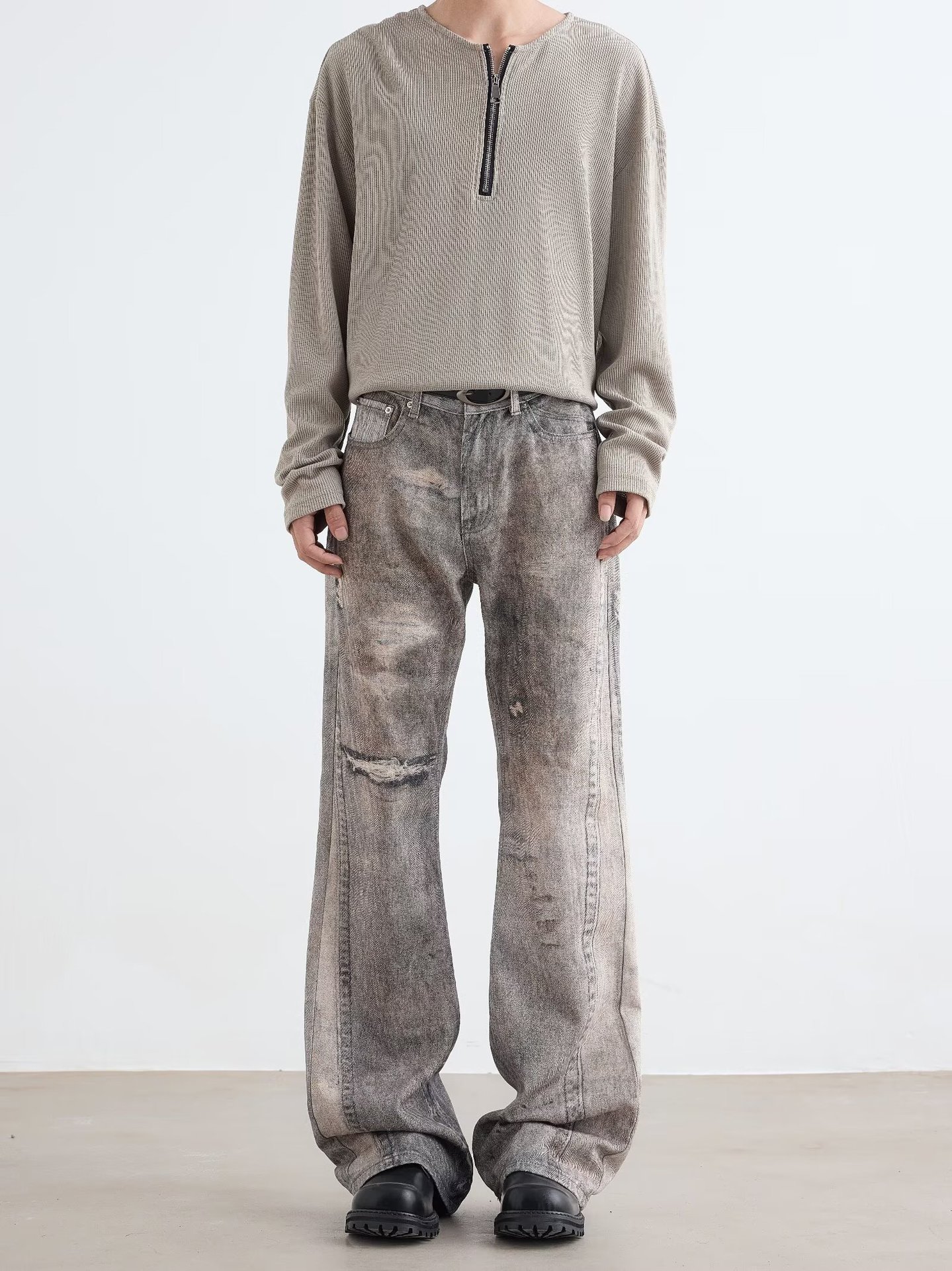 Mens Fashion Camo Pants - Bootcut Jeans For Man Designer Stacked