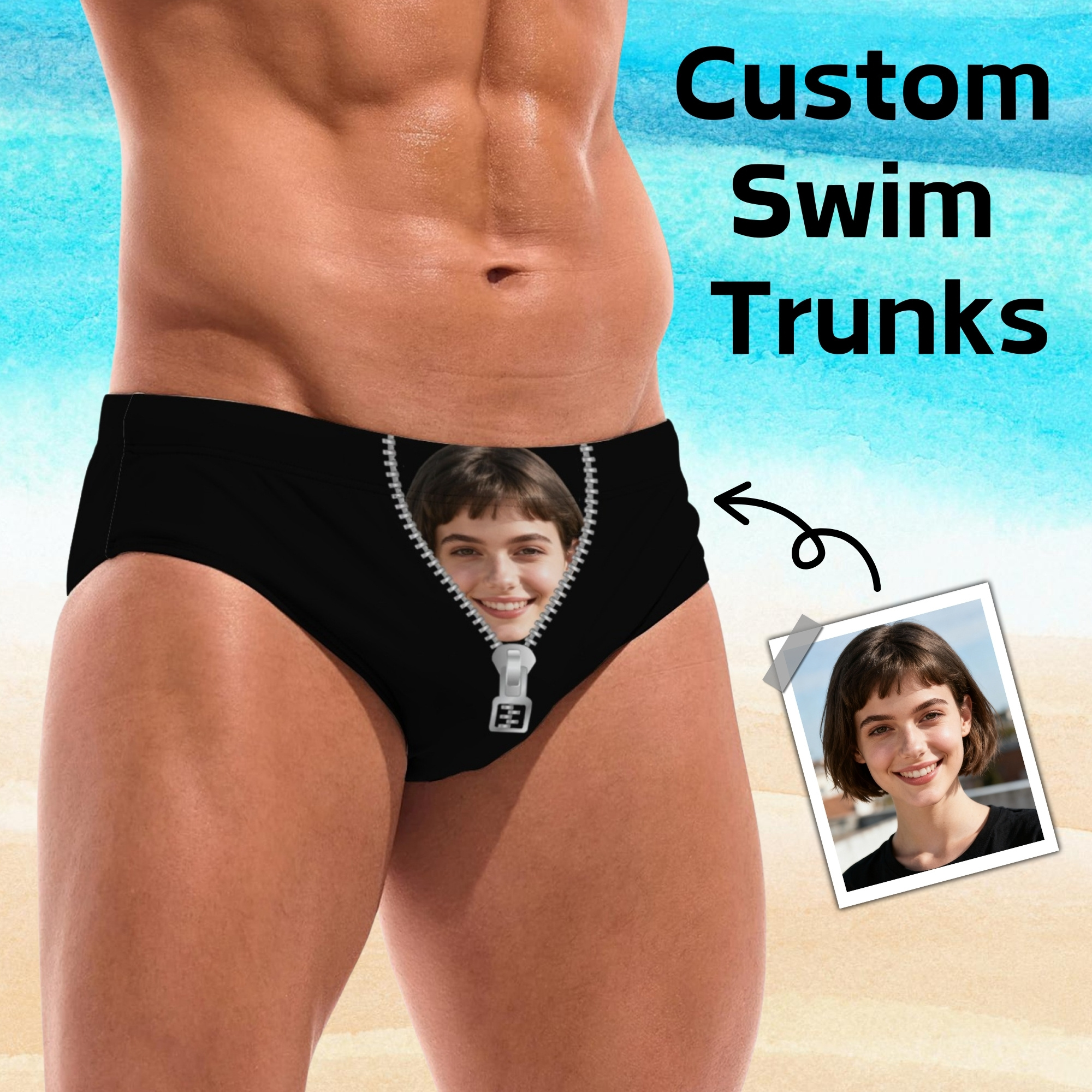 Swim Trunk Shorts - Personalized Custom Men's Swimming Trunks Sexy