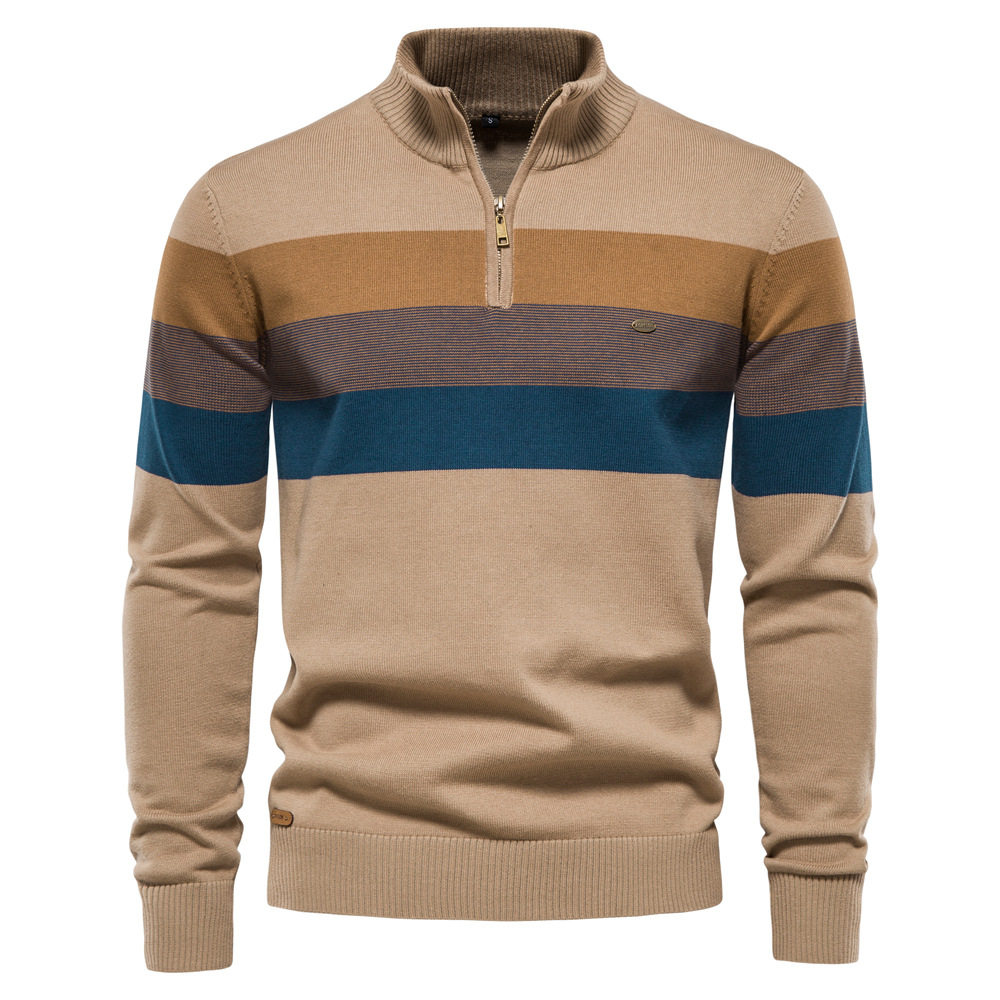 Men'S Fashion Zip Sweater - Men Sweaters Knitwear New Autumn Male