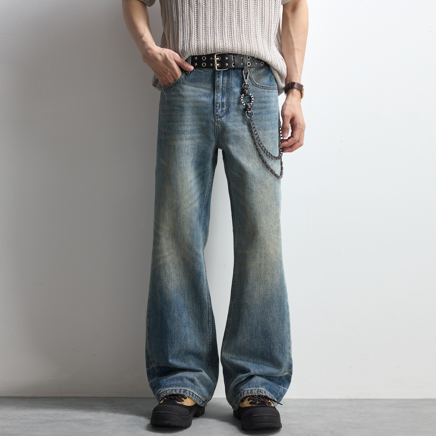 Men'S Fashion Jeans And Boots - American Vintage Micro Flared Jeans Men's