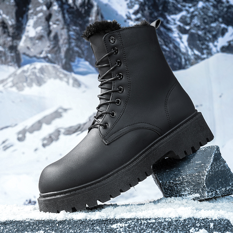 Fashion Men'S Boots - Men's warm plush high-top boots winter