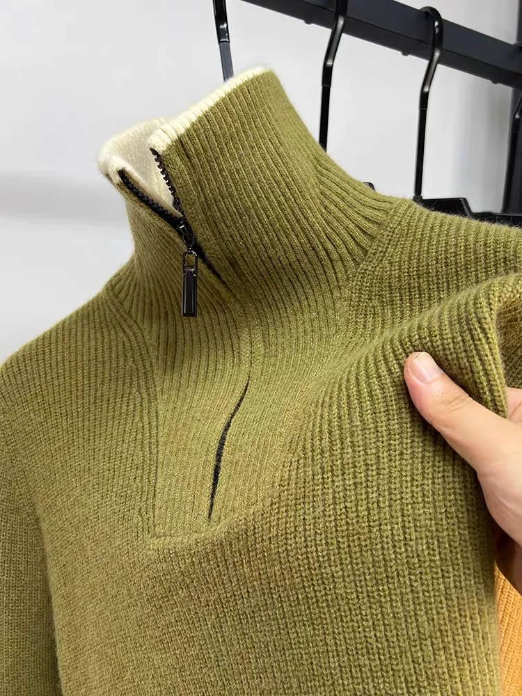 Men'S Fashion Zip Sweater - High end brand trend men half