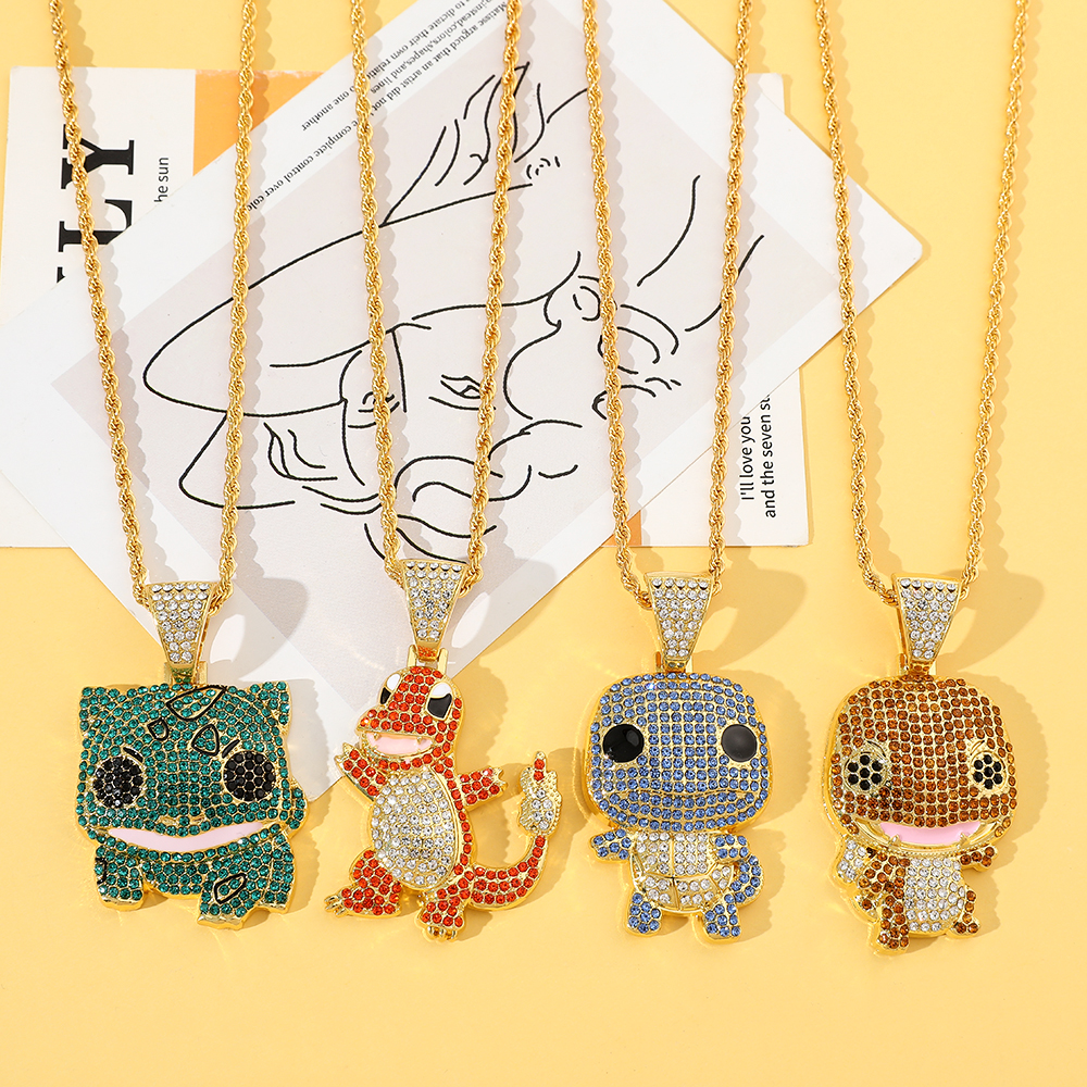 Mens Fashion Show - Diamond Studded Squirtle Necklace Fashion Trend