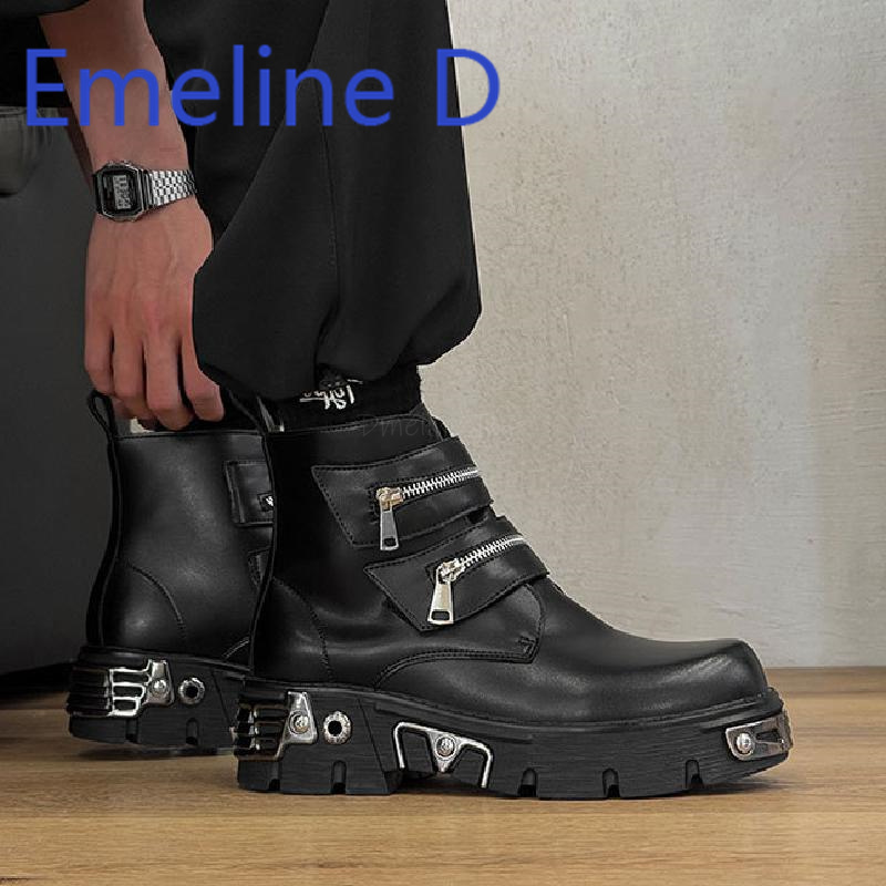Belt Mens Fashion - Dark Punk High Top Shoes Fashionable
