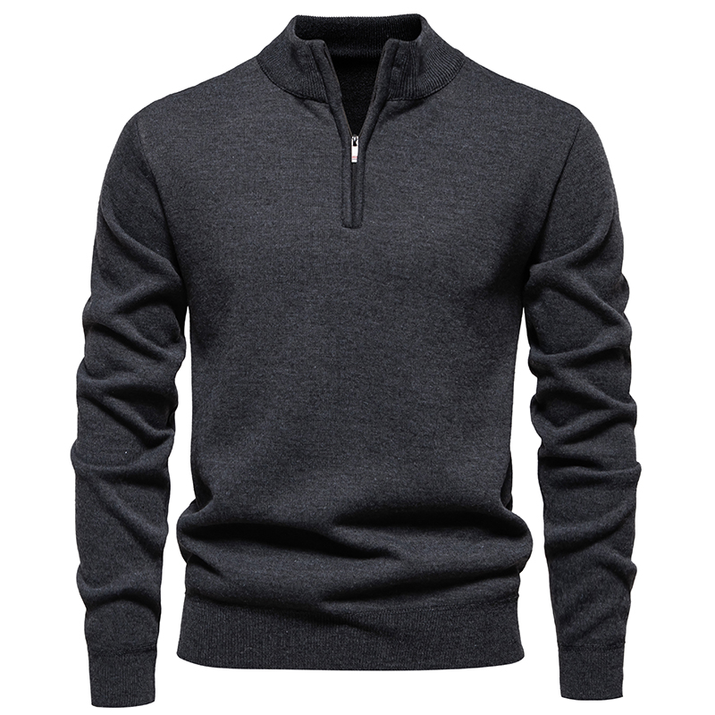 Men'S Fashion Zip Sweater - 2026 New Men's Half-Zip Stand Collar