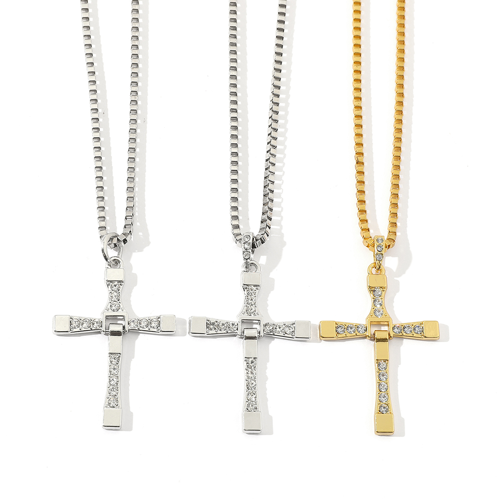 Mens Fashion Show - Fashion Punk Rhinestone Cross Necklace Movie