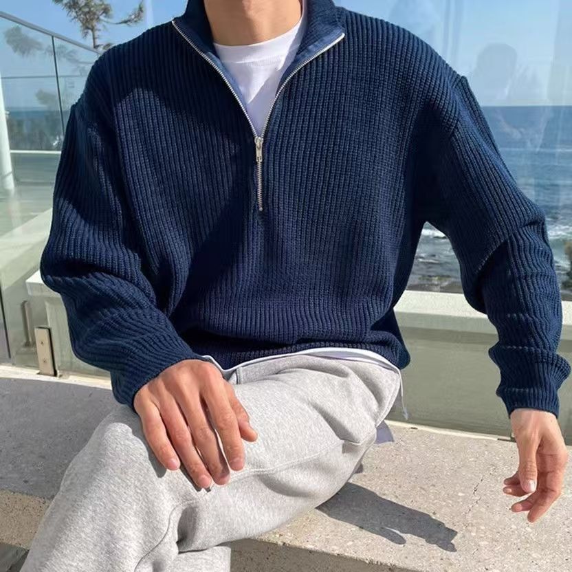 Men'S Fashion Zip Sweater - Autumn & Winter Men's Knitting Jacket