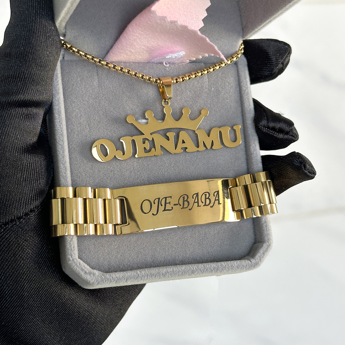 Men'S Fashion Jewelry Bracelets - New Customized Name Necklace Bracelet Set
