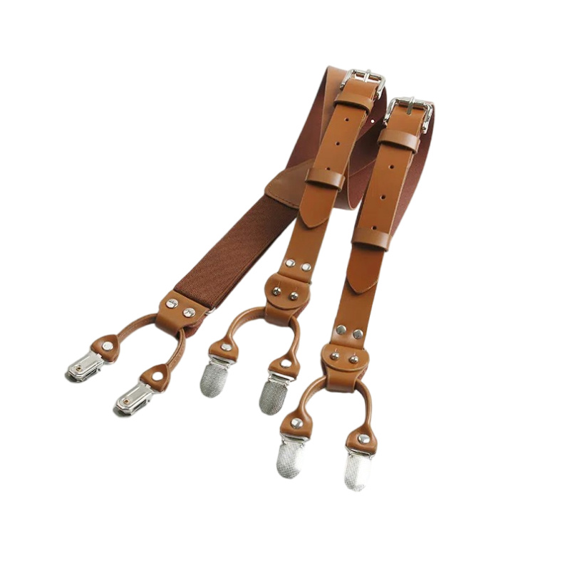 2.5Cm Leather Elasticity Men's - Suspenders Clip Men avis et prix