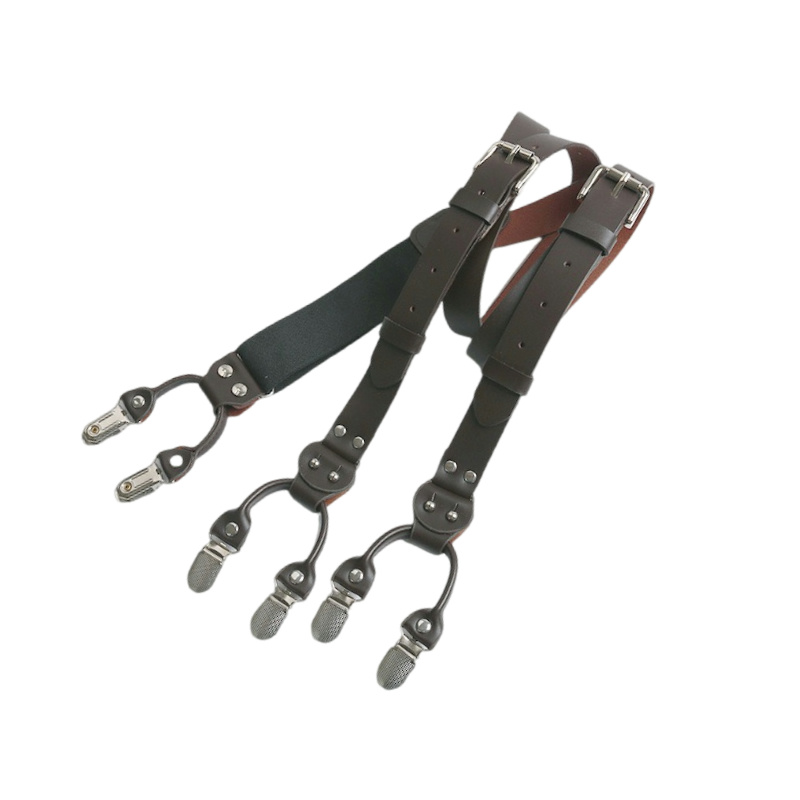 2.5Cm Leather Elasticity Men's - Suspenders Clip Men avis et prix