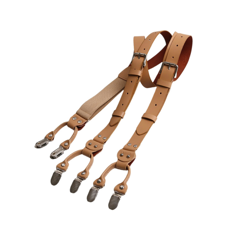 2.5Cm Leather Elasticity Men's - Suspenders Clip Men avis et prix