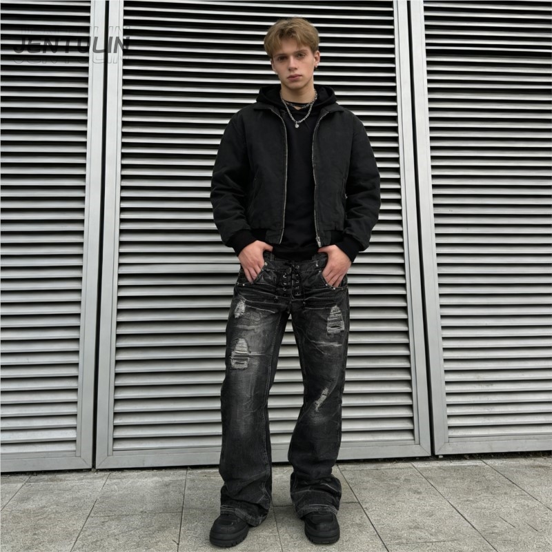 Y2K Retro Jeans Damaged Washed - Men'S Fashion Jeans And Boots avis et prix