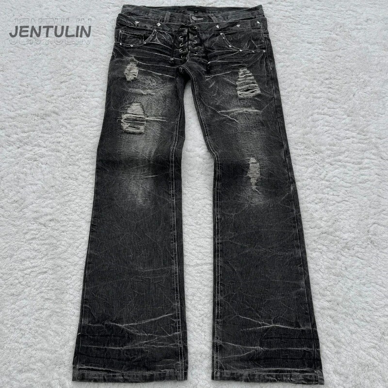 Y2K Retro Jeans Damaged Washed - Men'S Fashion Jeans And Boots avis et prix