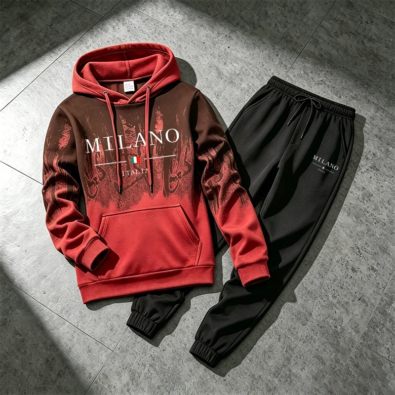 Italy Fashion Sportswear 2pcs  - Jogger Sweatpants Men avis et prix