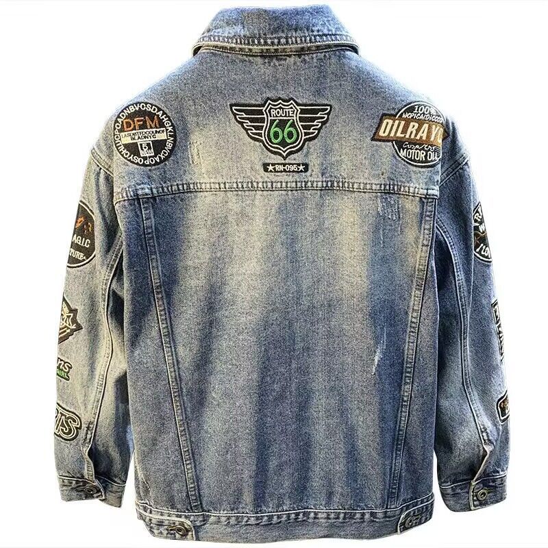 Men High Street Embroidery Pat - Mens Fashion Denim Jacket avis et prix