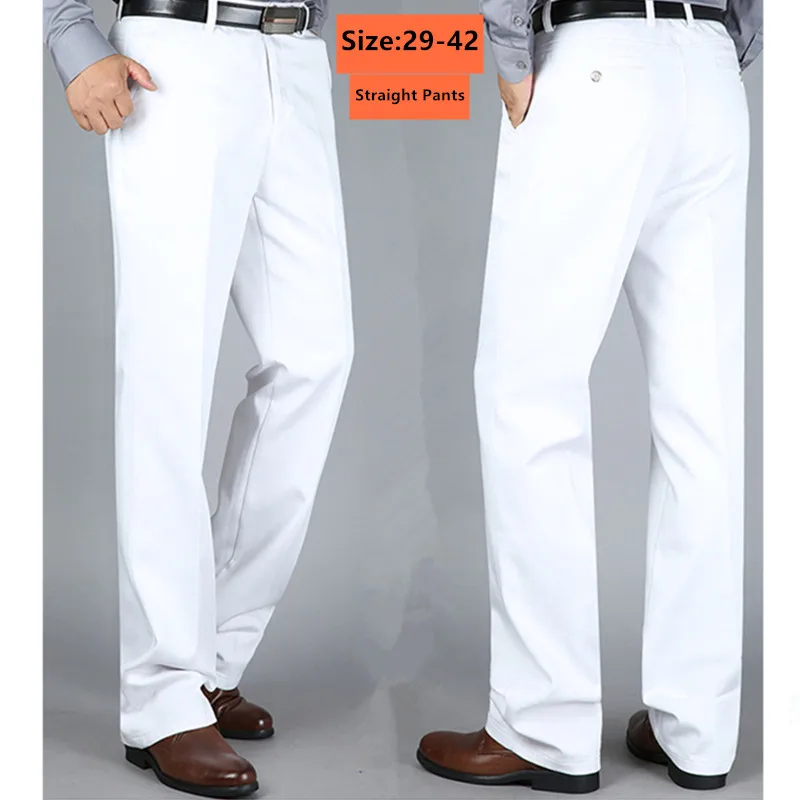 White Pants Men Office Formal  - Formal Trouser Stretch avis et prix