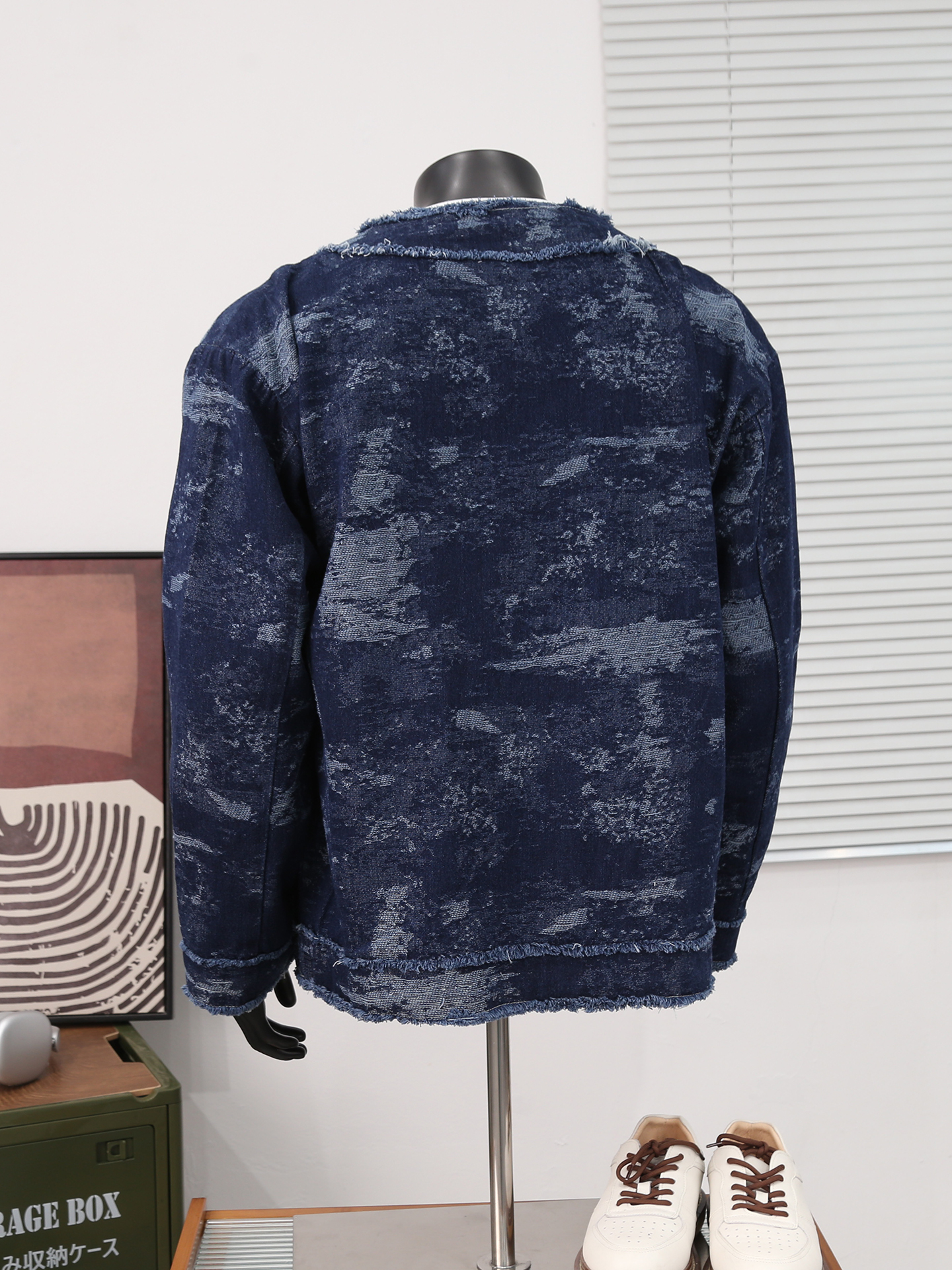 Retro Jacquard Denim Jacket Fo - Mens Fashion Denim Jacket avis et prix