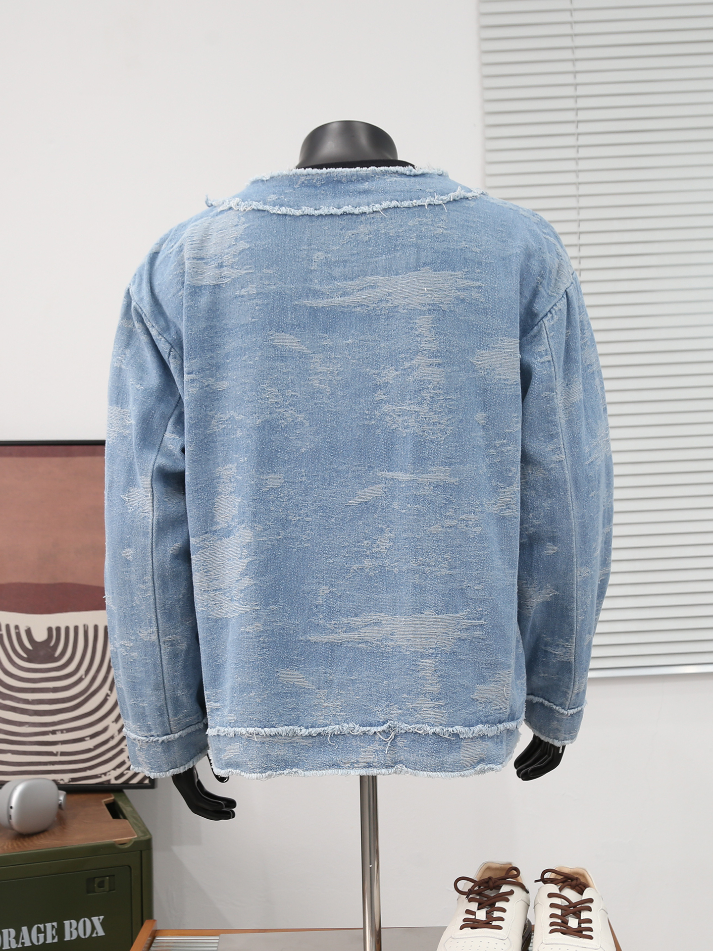 Retro Jacquard Denim Jacket Fo - Mens Fashion Denim Jacket avis et prix