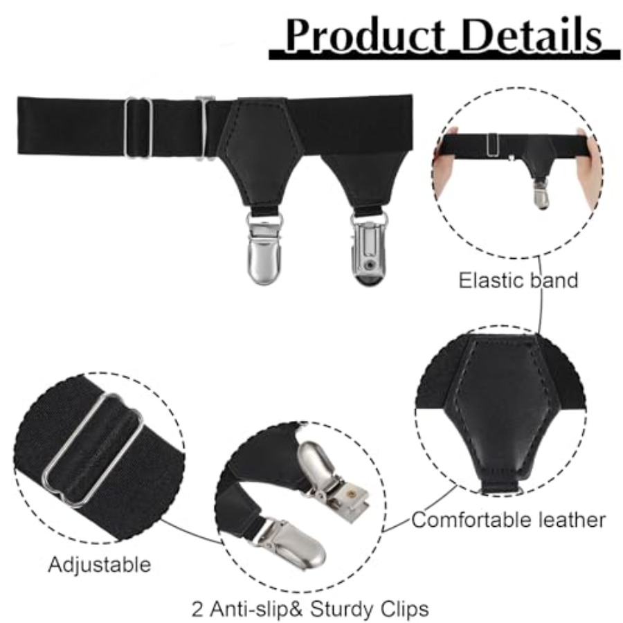 4pcs Sock Garters for Men, Adj - Suspenders Clip Men avis et prix