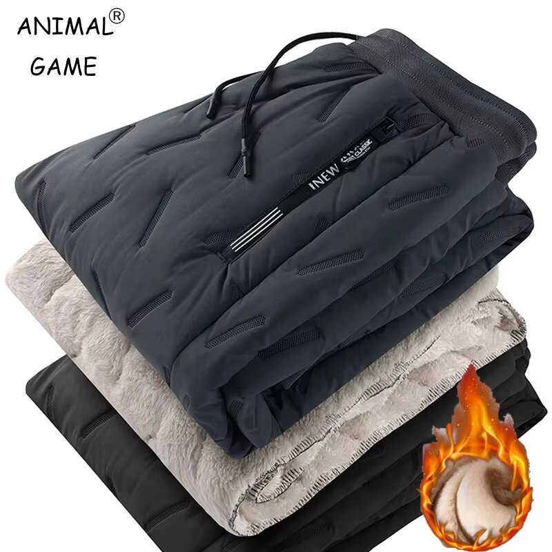 Winter Zip Pockets Thicken Fle - Jogger Sweatpants Men avis et prix