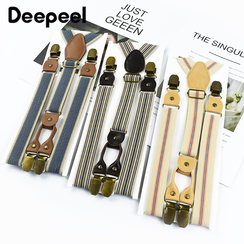 1Pc Deepeel 2/2.5*120cm Retro  - Suspenders Clip Men avis et prix