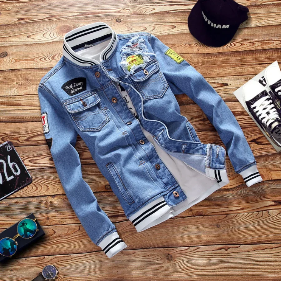 New 2026 Men's Denim Jackets F - Mens Fashion Denim Jacket avis et prix