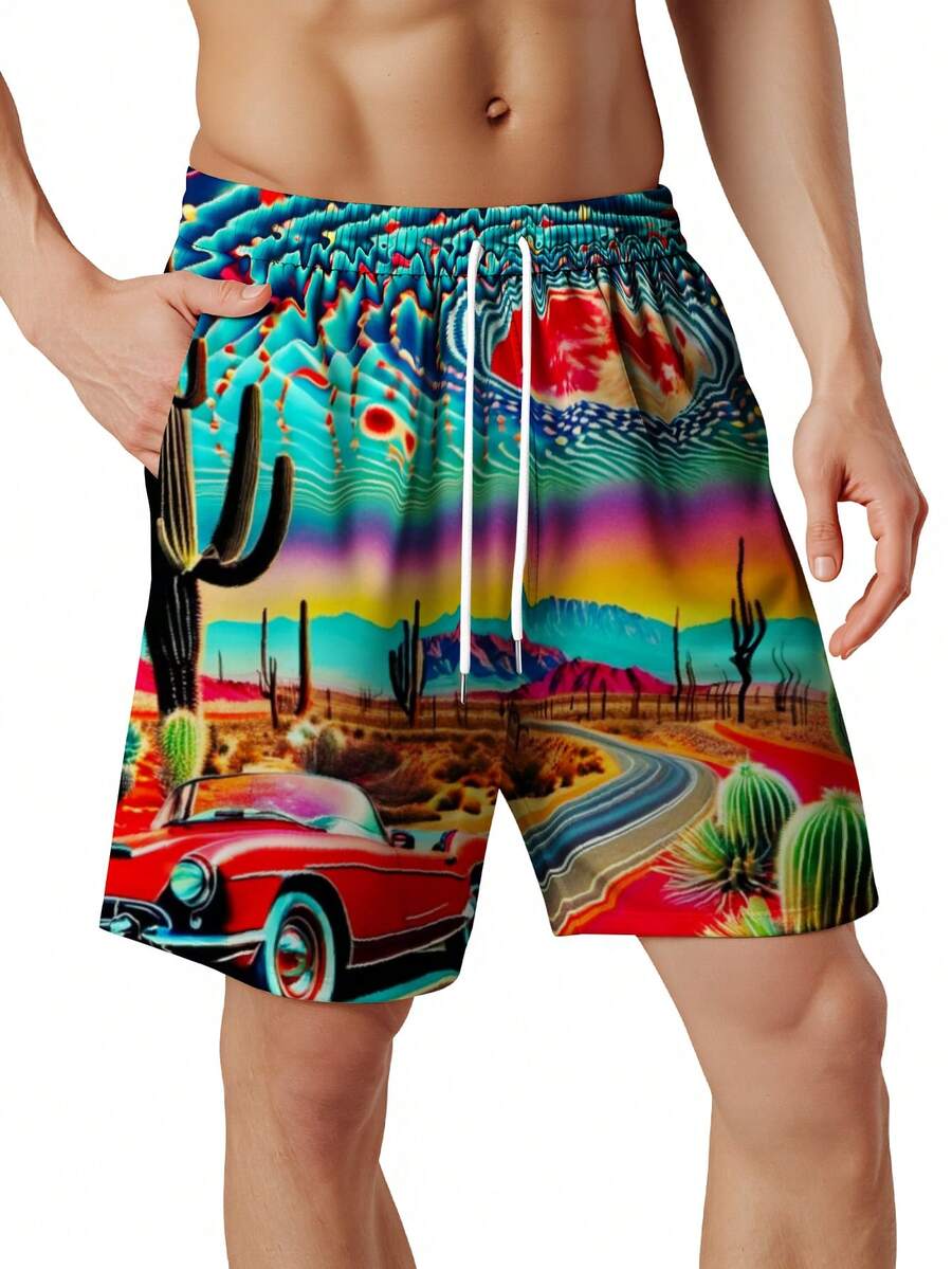 Mens Desert Scene Swim Trunks  - Swim Trunk Shorts avis et prix