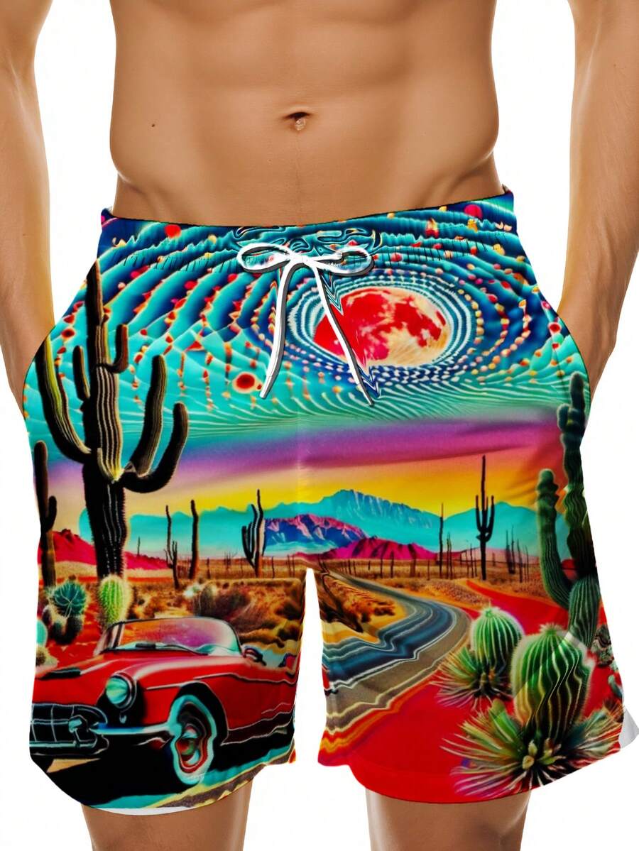 Mens Desert Scene Swim Trunks  - Swim Trunk Shorts avis et prix