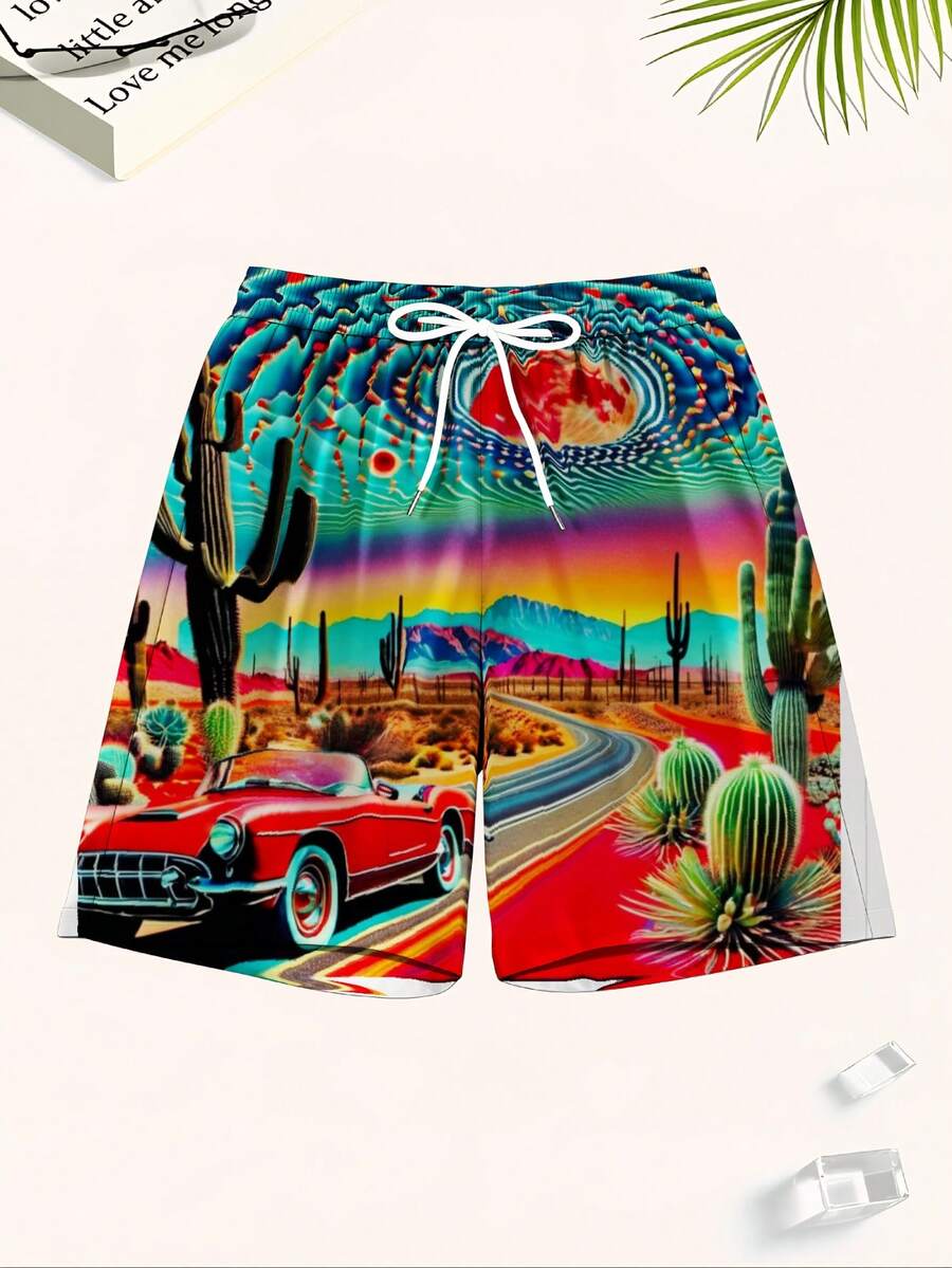 Mens Desert Scene Swim Trunks  - Swim Trunk Shorts avis et prix