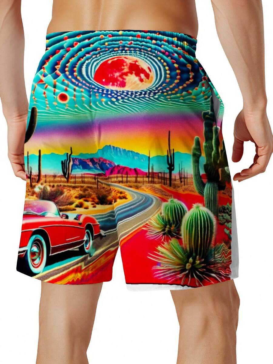 Mens Desert Scene Swim Trunks  - Swim Trunk Shorts avis et prix