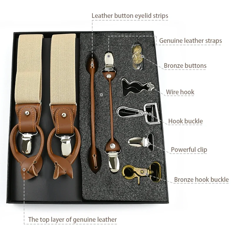 Deepeel 1Set 3.5*125cm Busines - Suspenders Clip Men avis et prix