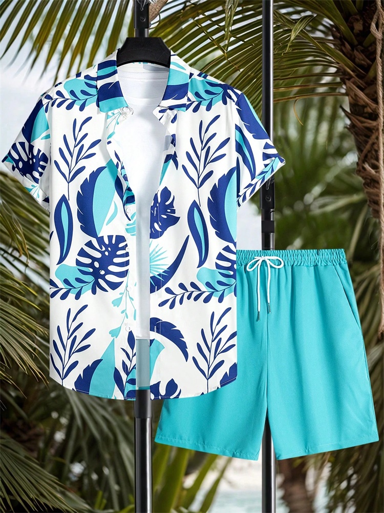 Men's Short-sleeved Shirt Set  - Mens Fashion Clothes avis et prix