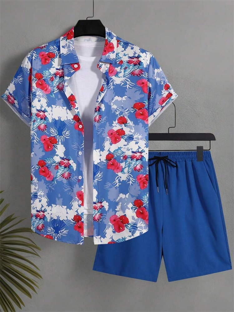 Men's Short-sleeved Shirt Set  - Mens Fashion Clothes avis et prix