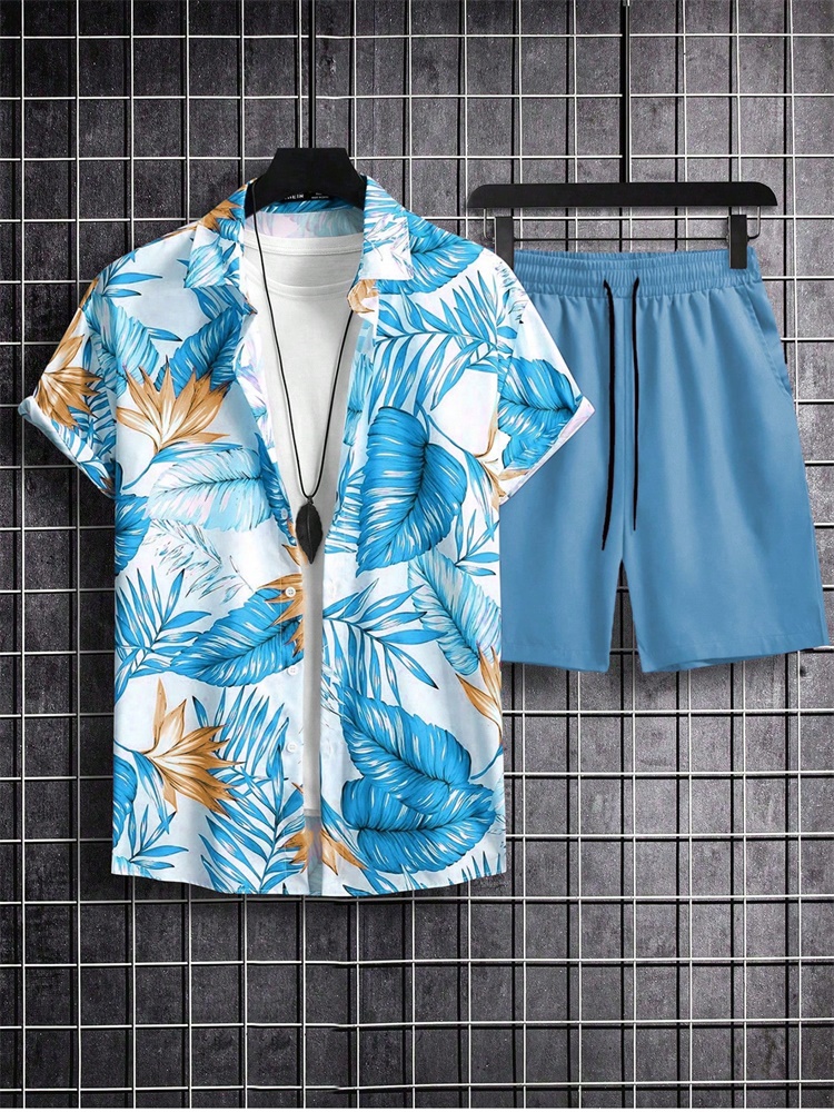 Men's Short-sleeved Shirt Set  - Mens Fashion Clothes avis et prix