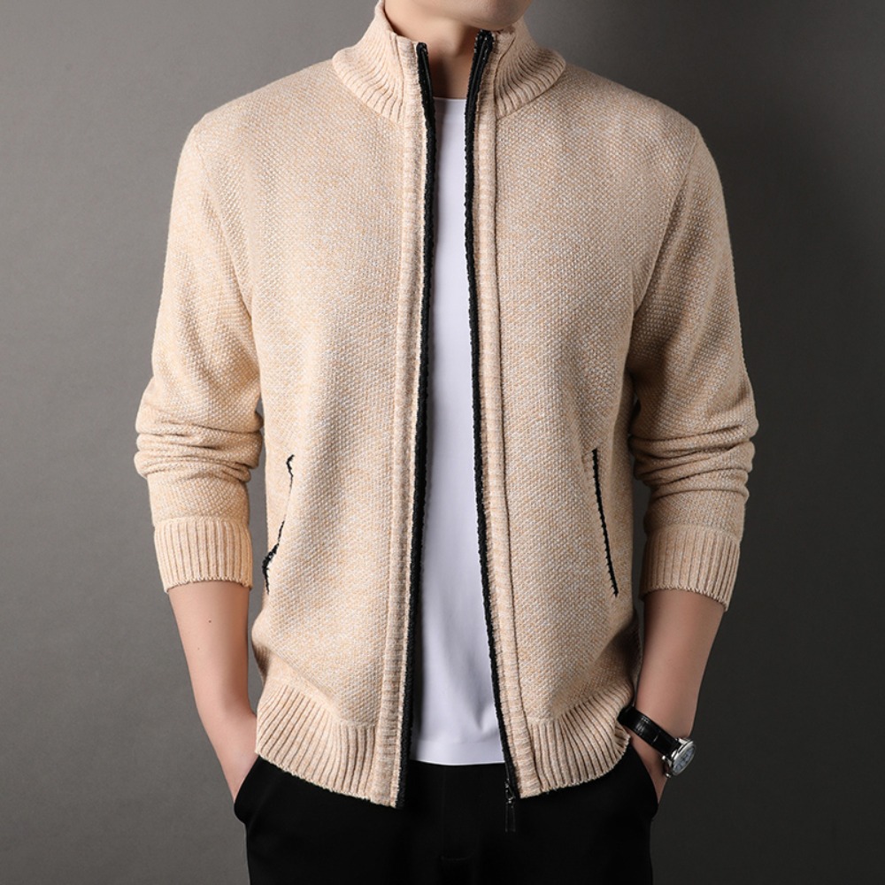Men's Stand-up Collar Knit Swe - Men'S Fashion Zip Sweater avis et prix