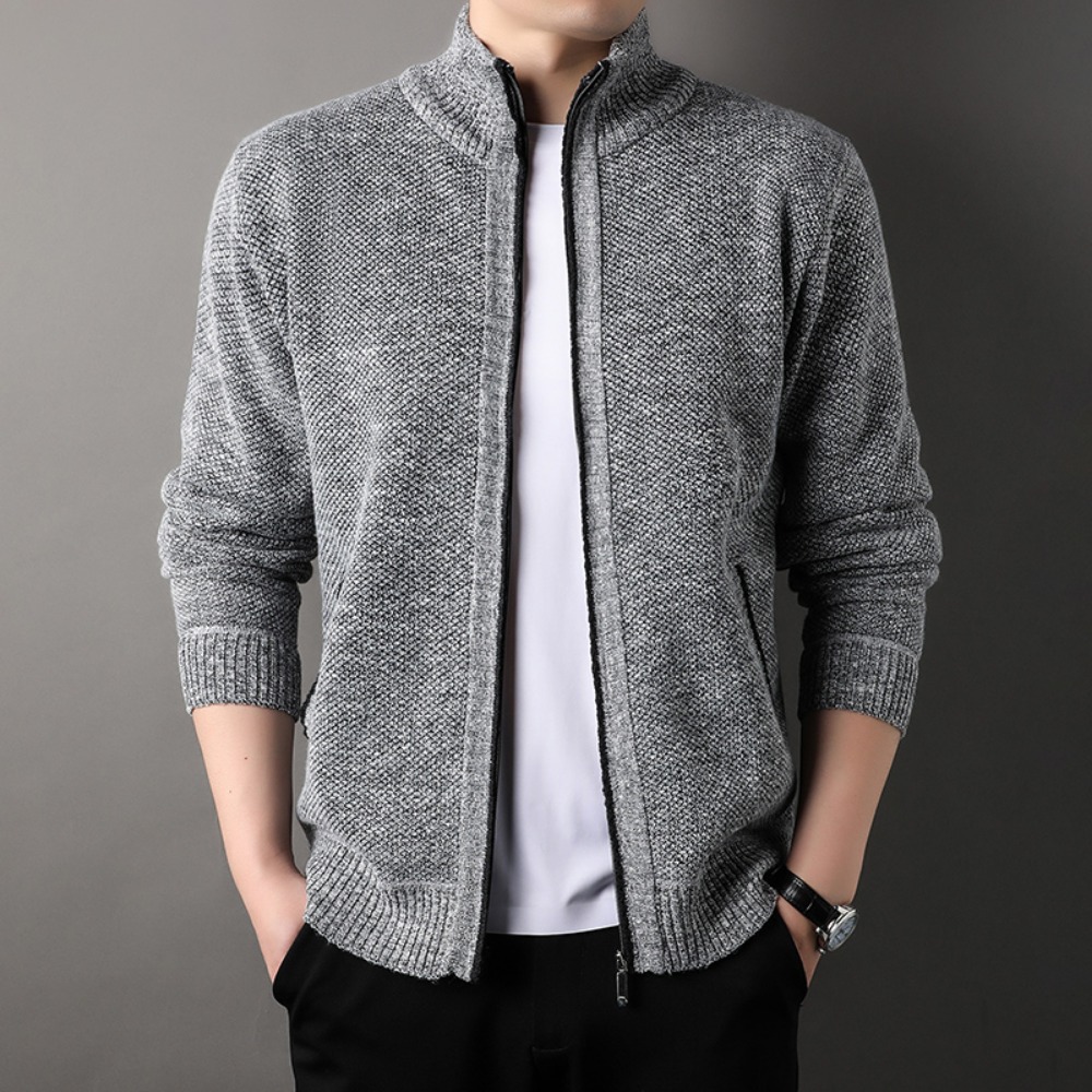 Men's Stand-up Collar Knit Swe - Men'S Fashion Zip Sweater avis et prix