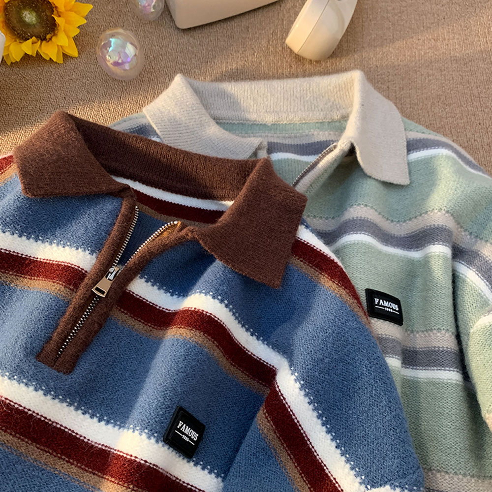 Japan Men's Y2K Knitted Warm P - Men'S Fashion Zip Sweater avis et prix