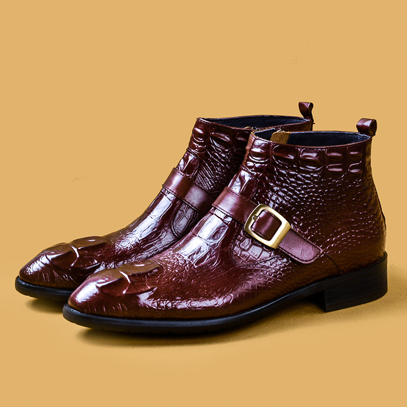 Mens Genuine Leather Crocodile - Fashion Men'S Boots avis et prix