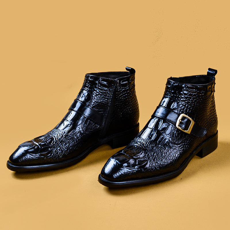 Mens Genuine Leather Crocodile - Fashion Men'S Boots avis et prix