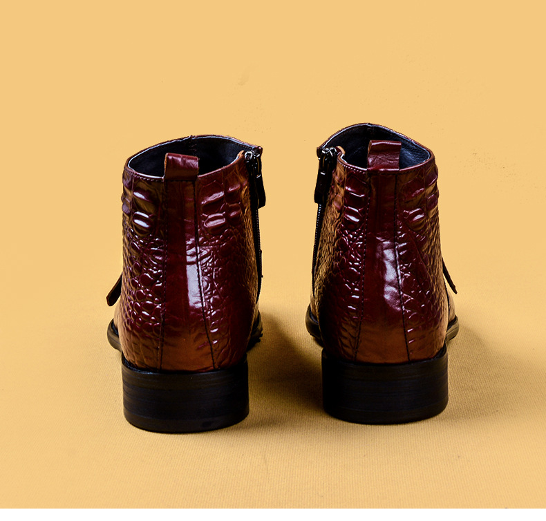 Mens Genuine Leather Crocodile - Fashion Men'S Boots avis et prix