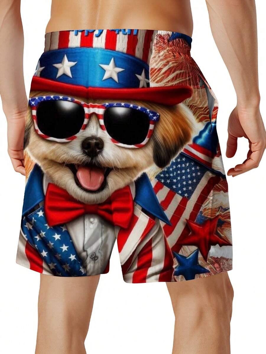 Patriotic Dog American Flag Pr - Swim Trunk Shorts avis et prix