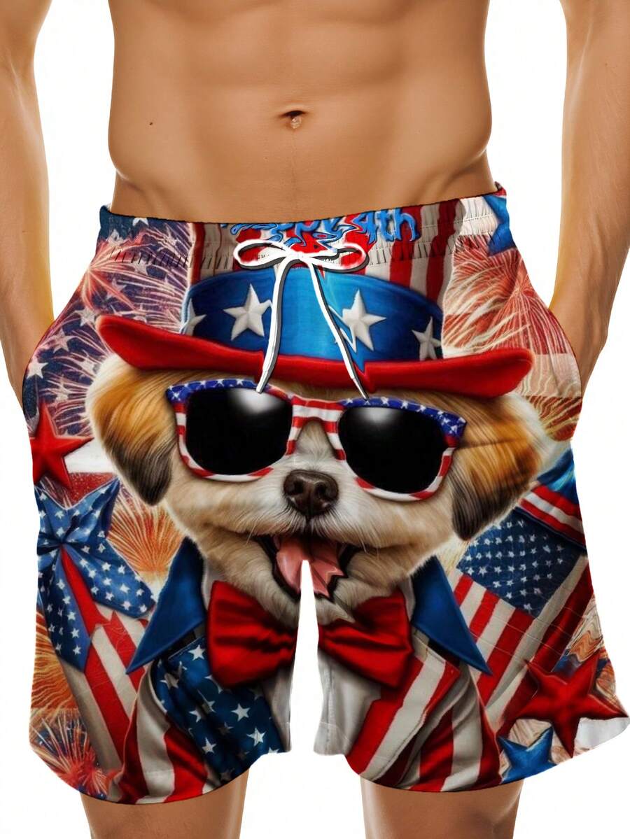 Patriotic Dog American Flag Pr - Swim Trunk Shorts avis et prix