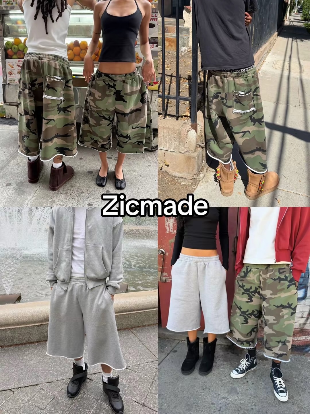 Harajuku Hip Hop Camo Shorts C - Mens Fashion Camo Pants avis et prix
