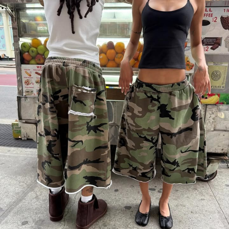 Harajuku Hip Hop Camo Shorts C - Mens Fashion Camo Pants avis et prix