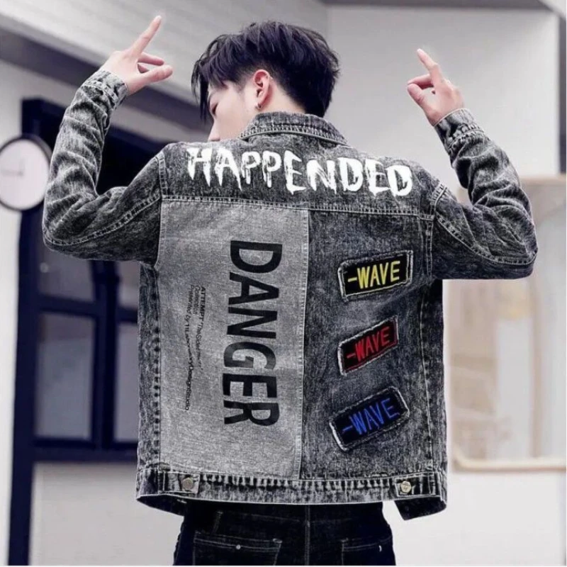 Button Hip Hop Casual Slim Sho - Mens Fashion Denim Jacket avis et prix