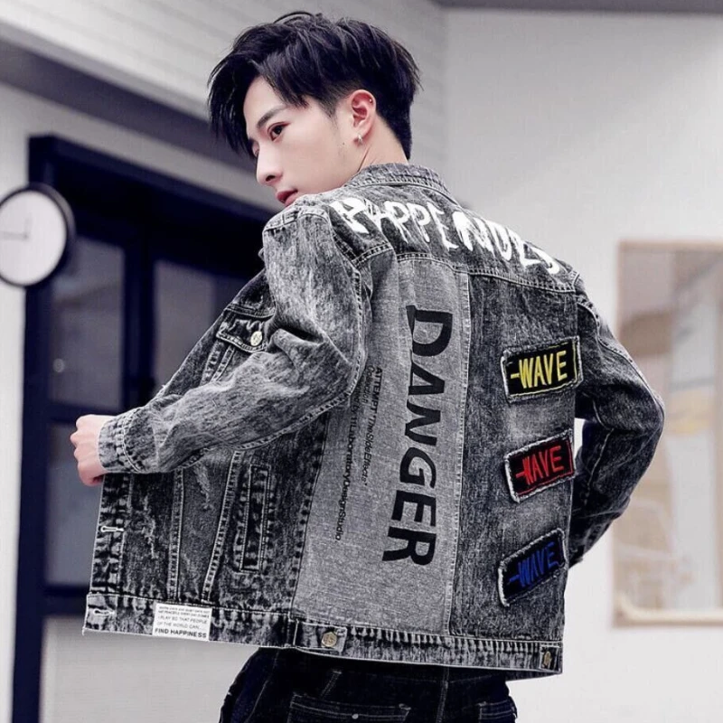 Button Hip Hop Casual Slim Sho - Mens Fashion Denim Jacket avis et prix