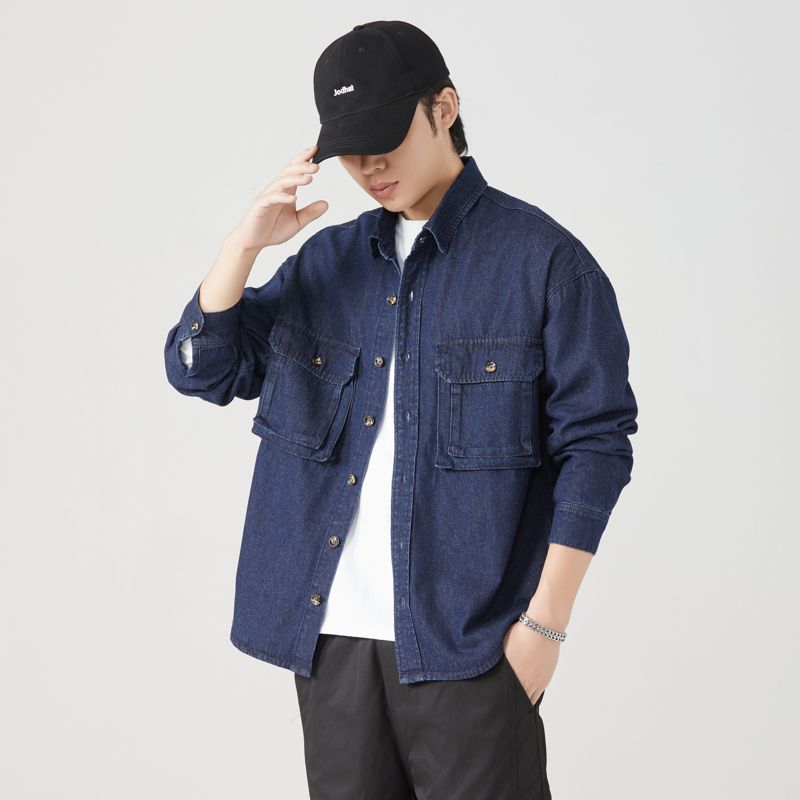 Pure Cotton Tooling Shirts Men - Mens Fashion Denim Jacket avis et prix